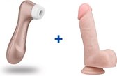 Satisfyer Pro 2 Next Generation - Luchtdruk Vibrator + Stevige Realistische Dildo met Balzak en Zuignap - 17.5cm