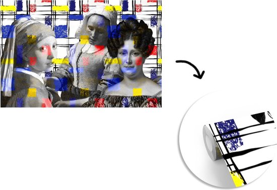 Papier peint - Collage de Papier peint photo - Mondrian - Peintures - Largeur 360 cm x Hauteur 240 cm