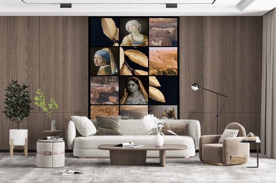 Papier peint - Papier peint photo - Collage - Or - Largeur 160 cm x Hauteur 240 cm