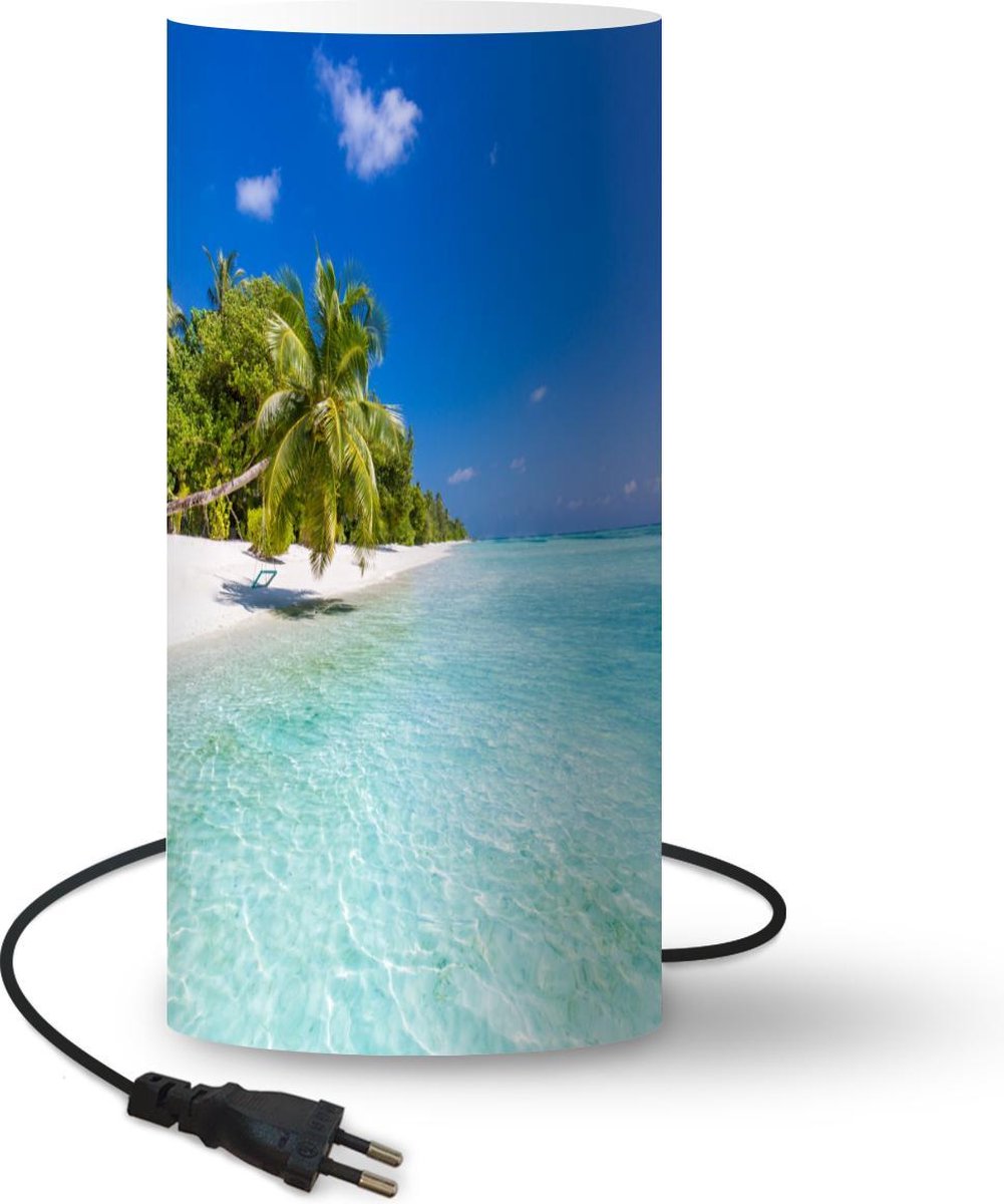 Lamp - Nachtlampje - Tafellamp slaapkamer - Zee - Tropisch - Palmbomen - 54 cm hoog - Ø24.8 cm - Inclusief LED lamp