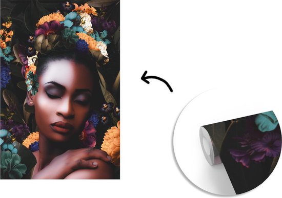 Papier peint - Papiers Papier peint photo Femmes - Fleurs - Couleur - Largeur 180 cm x Hauteur 280 cm
