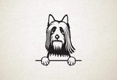 Australische silkyterriër - hond met pootjes - XS - 26x23cm - Zwart - wanddecoratie