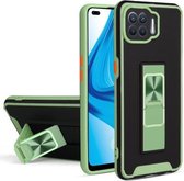 Voor OPPO F17 Pro / A93 Dual-color Skin Feel TPU + PC Magnetische schokbestendige hoes met onzichtbare houder (groen)