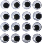 96x stuks zelfklevende wiebel oogjes 15 mm - Hobby knutselen ogen artikelen