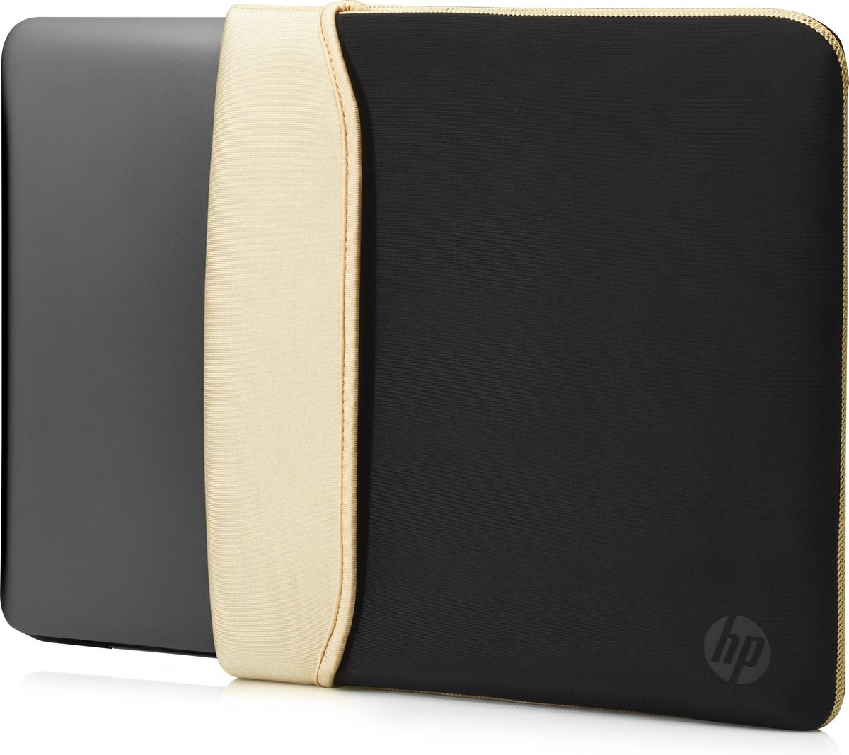 HP Neoprene Reversible Sleeve Laptopsleeve / 15,6 inch / Zwart en Goud bol