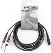 DAP Audio Mini Jack vers 2x Jack Mono Transition Cable 3m - Mini Jack stéréo vers 2x Mono Jack - 3m