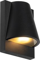QAZQA femke - Industriele Wandlamp voor buiten - 1 lichts - D 9.4 cm - Zwart - Industrieel - Buitenverlichting