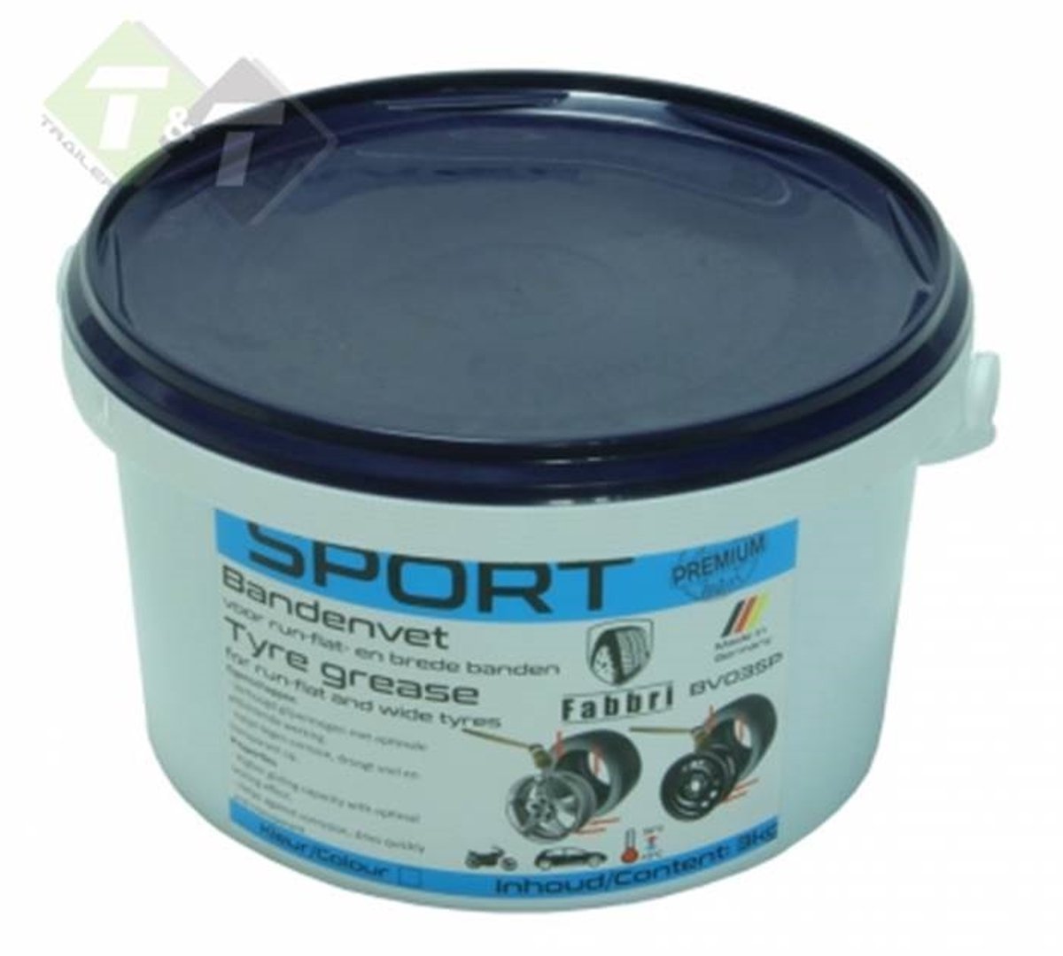 Bandenvet Lichtblauw, 3KG inhoud, Fabbri