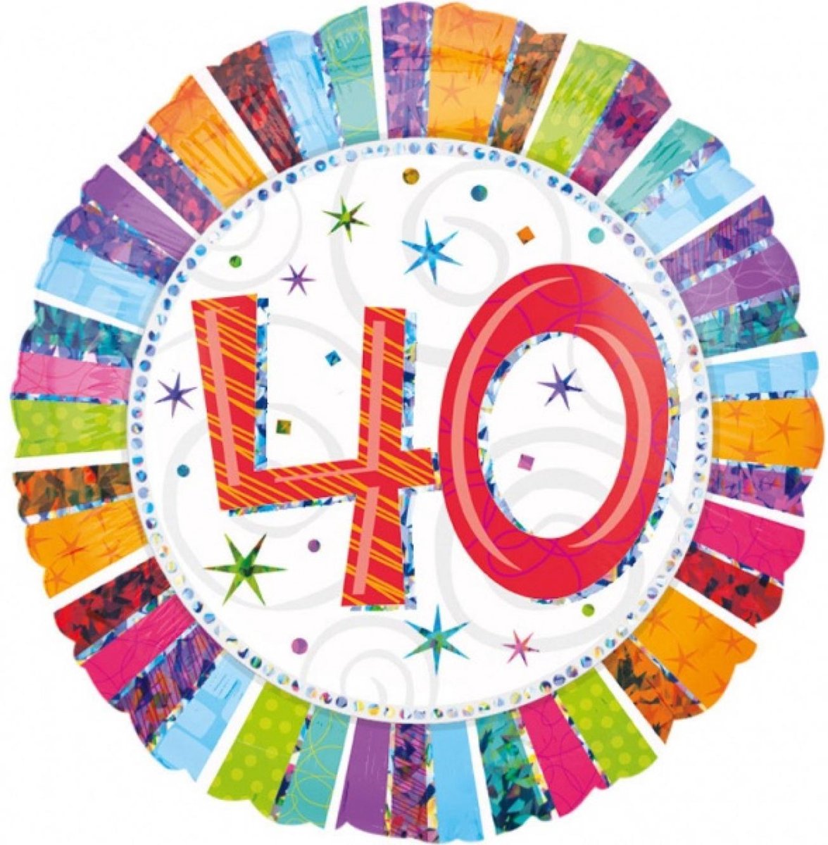 Anagram - Folieballon - Radiant - 40 Jaar - Zonder vulling - 43cm