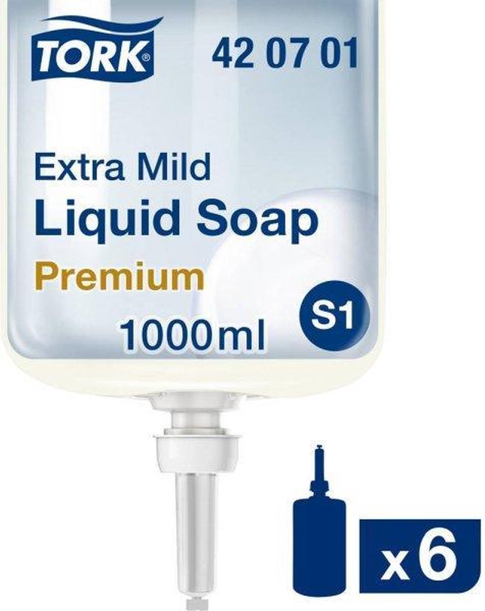 Goedkoopste Tork extra milde vloeibare zeep, S1/S11 - geurvrij, 6 x 1000 ml (420701
