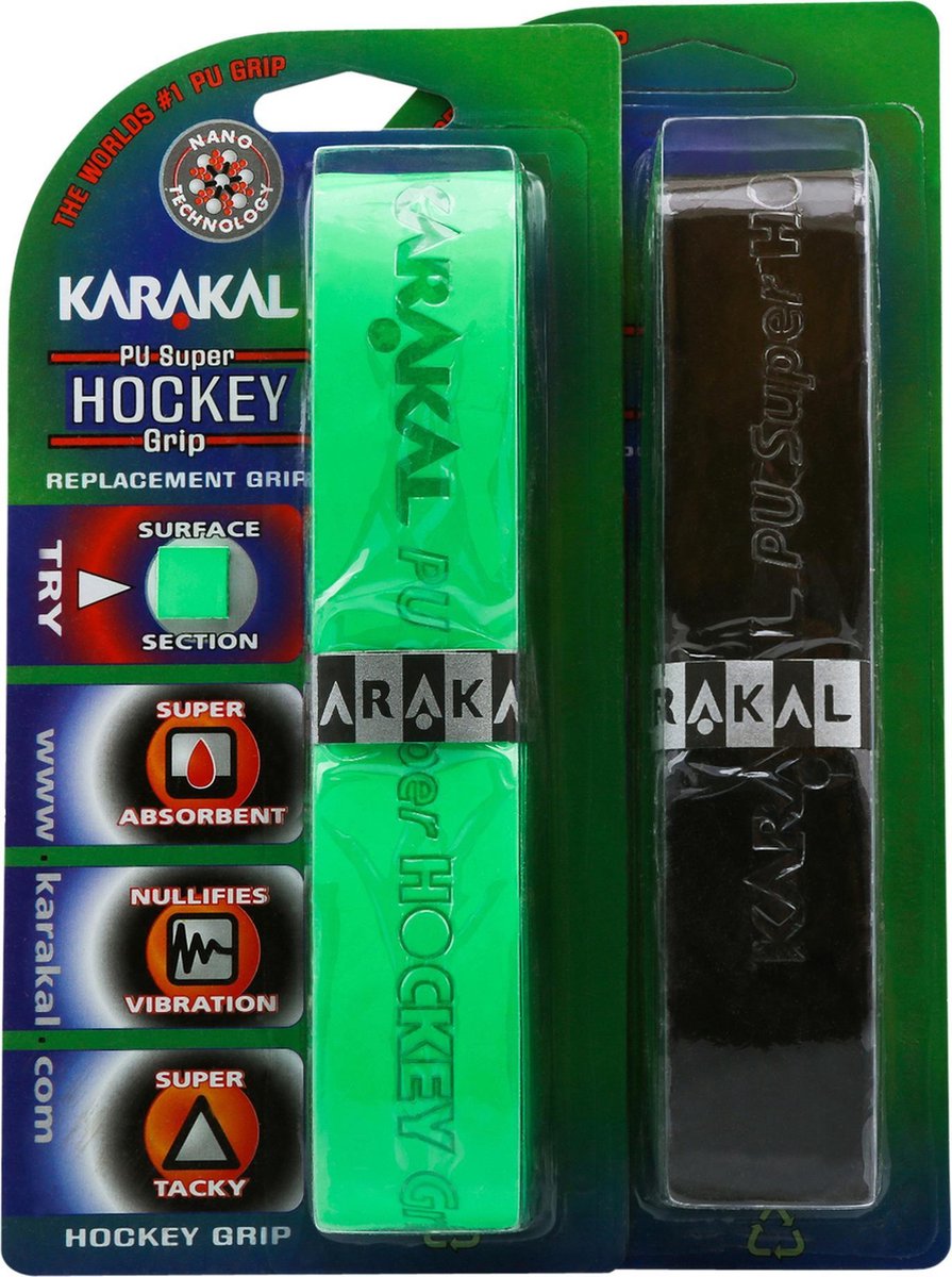karakal grips - 2 stuks - zwart en felgroen - Karakal