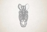 Line Art - Zebra - XS - 30x14cm - Wit - geometrische wanddecoratie