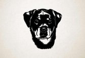 Wanddecoratie - Hond - Rottweiler 4 - XS - 26x25cm - Zwart - muurdecoratie - Line Art