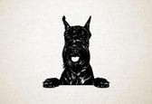 Wanddecoratie - Hond - Riesenschnauzer 3 - M - 65x60cm - Zwart - muurdecoratie - Line Art