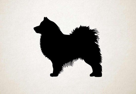 Silhouette hond - Icelandic Sheepdog - IJslandse herdershond - M - 60x69cm - Zwart - wanddecoratie
