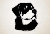 Wanddecoratie - Hond - Rottweiler - L - 83x75cm - Zwart - muurdecoratie - Line Art