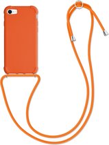 kwmobile hoesje voor Apple iPhone SE (2022) / SE (2020) / 8 / 7 - beschermhoes van siliconen met hangkoord - fruitig oranje