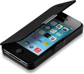 kwmobile hoesje voor Apple iPhone 4 / 4S - Flip cover in zwart - Telefoonhoesje