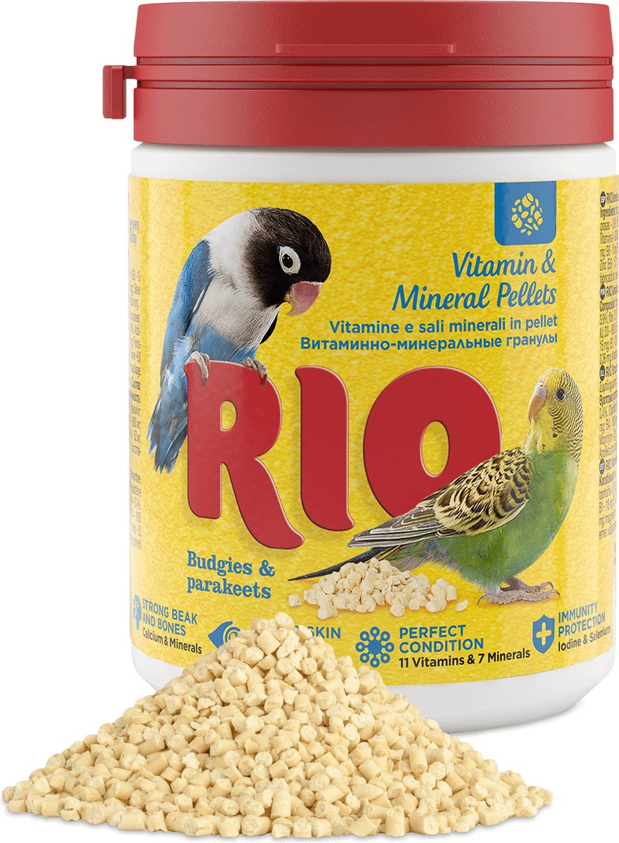 RIO Vitamine & Mineralenkorrels voor diverse soorten parkieten 120 gram