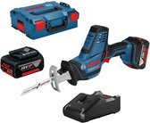 Bosch Professional GSA 18 V-LI C Batterij reciprozaag - Met 2x 5,0Ah batterijen, GAL 1880 CV snellader en L-BOXX