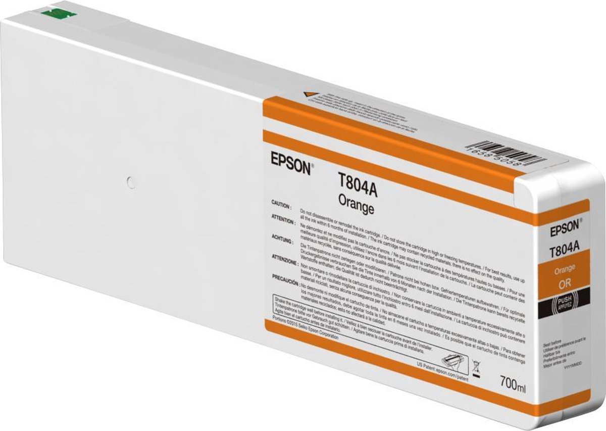Originele inkt cartridge Epson C13T804A00 Oranje
