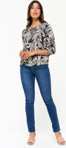 LOLALIZA T-shirt met driekwartsmouw en print - Zwart - Maat L