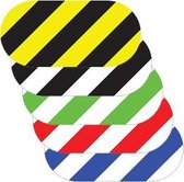 Ovaal gestreept  Geel & Zwart  90 x 190 mm Anti-slip-vloersticker