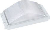 LED Tuinverlichting - Buitenlamp - Ovalas - Wand - Aluminium Mat Wit - E27 - Rechthoek
