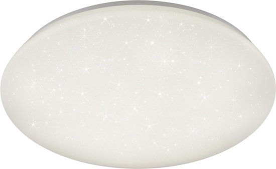 LED Plafondlamp - Torna Potino - 21W - Natuurlijk Wit 4000K -  Dimbaar - Sterlicht - Rond - Mat Wit - Kunststof