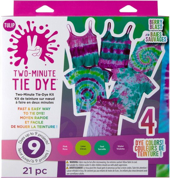 Tulip OneStep Tie Dye TwoMinute Tie Dye Kit Berry Blast
