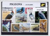 Duiven – Luxe postzegel pakket (A6 formaat) : collectie van 25 verschillende postzegels van duiven – kan als ansichtkaart in een A6  envelop - authentiek cadeau - kado -kaart - die