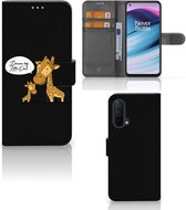 Wallet Book Case OnePlus Nord CE 5G GSM Hoesje Giraffe