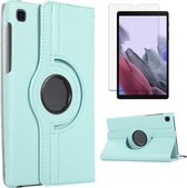Case2go - Tablet hoes geschikt voor Samsung Galaxy Tab A7 Lite - Draaibare Book Case Cover + Screenprotector - 8.7 inch - Licht Blauw