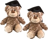 4x stuks pluche knuffel beer geslaagd thema 35.5 cm - Afgestudeerd cadeau