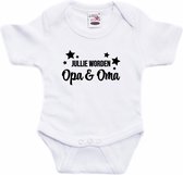 Jullie worden opa en oma tekst baby rompertje wit jongens en meisjes - Aankondiging/ bekendmaking zwangerschap 92 (18-24 maanden)