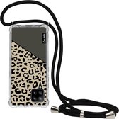 Casetastic Samsung Galaxy A42 (2020) 5G Hoesje met koord - Lanyard Case - Leopard Mix Green Print