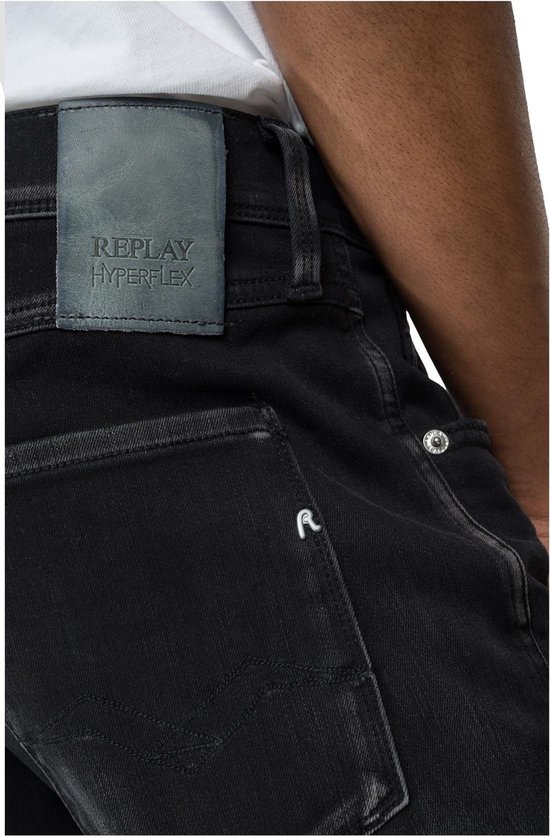 Replay Heren Anbass Hyperflex Jeans zwart maat 30/32 | bol.com