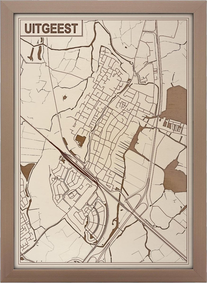 Houten stadskaart van Uitgeest
