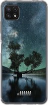 6F hoesje - geschikt voor Samsung Galaxy A22 5G -  Transparant TPU Case - Space Tree #ffffff