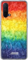 6F hoesje - geschikt voor OnePlus Nord CE 5G -  Transparant TPU Case - Rainbow Veins #ffffff