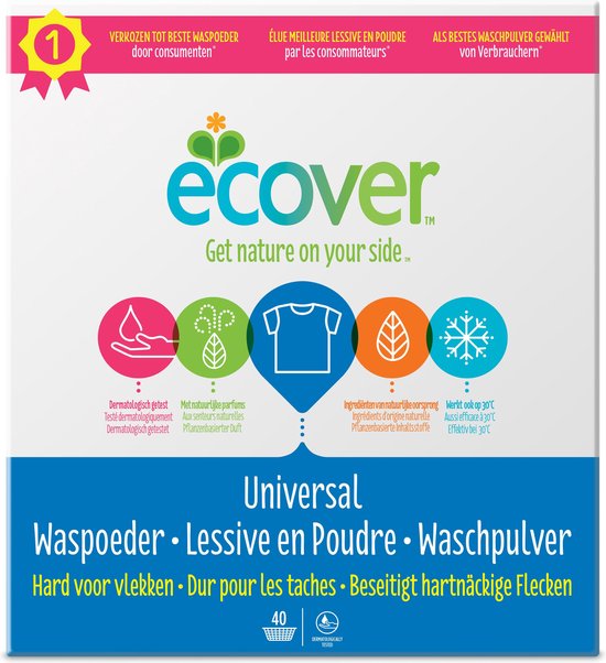 Ecover - Waspoeder Universeel - Voordeelverpakking 4 x 3 kg - 160 wasbeurten