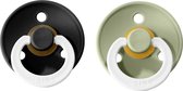 BIBS set van 2 Glow in the dark spenen / BLACK + SAGE T1 / maat 1 - 0-6 maanden