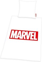 Marvel : Single Duvet Logo (White)