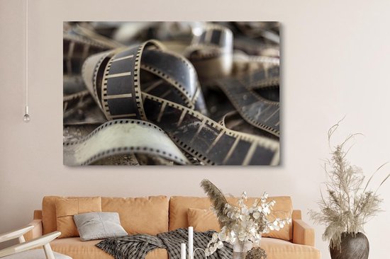 Toile Peinture Vintage - Rouleau de Film - Tissu - 150x100 cm - Décoration murale