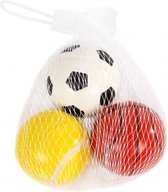 stuiterbal Sport 4,1 cm rubber geel/wit/oranje 3 stuks