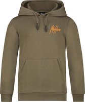 Malelions Junior Double Signature Hoodie - Army/Orange