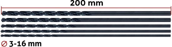 Set de 5 forets métalliques (HSS, 3,5x200 mm)