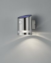Trio Leuchten salina - Moderne LED Wandlamp met Bewegingsmelder | Bewegingssensor | sensor met Solar | Zonne energie voor buiten - 1 lichts - D 12 cm - Staal - Buitenverlichting