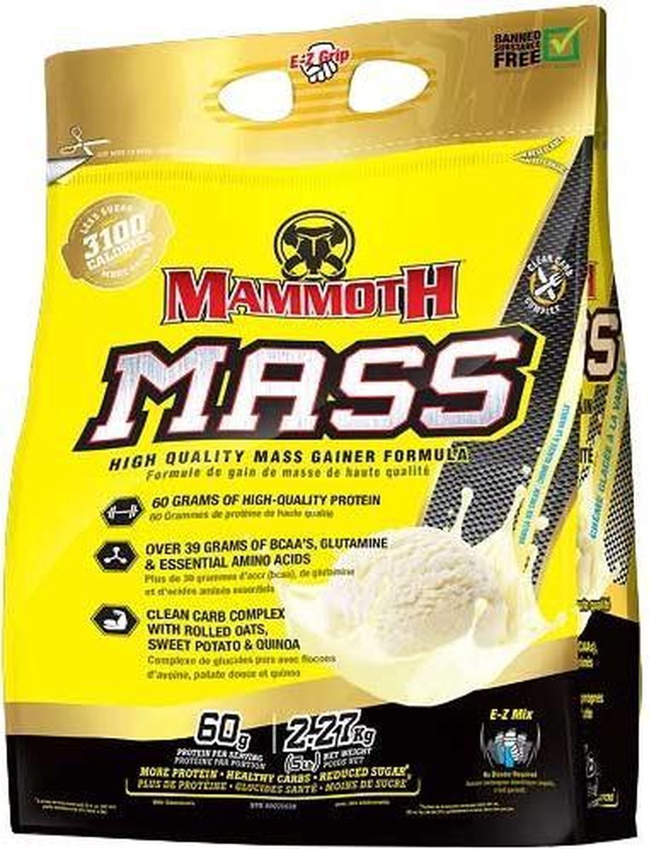 Goedkoopste Interactive Nutrition Mammoth Mass 2500 - Vanille - Weight Gainer / Mass Gainer - 2270 gram (7 shakes