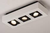 Lumidora Plafondlamp 74485 - 3 Lichts - GU10 - Zwart - Wit - Aluminium